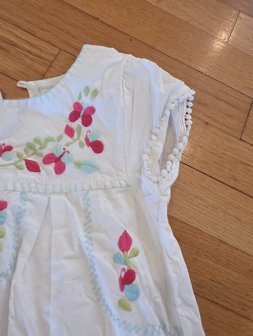 Garnet Hill Kids Lined Embroidered Dress - Picture 3 of 5